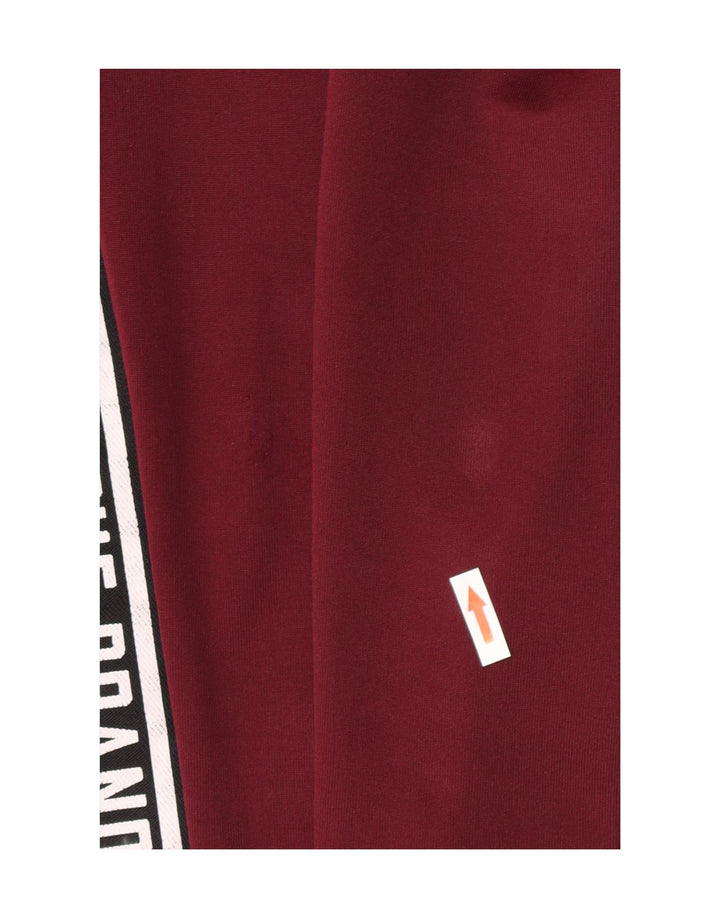 Pantaloni da tuta con grafica Adidas da donna UK 8 Small Bordeaux Poliestere