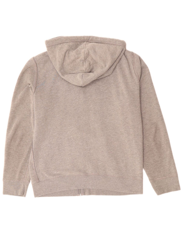 ABERCROMBIE & FITCH Maglione con cappuccio e zip grafica da uomo piccolo in cotone grigio