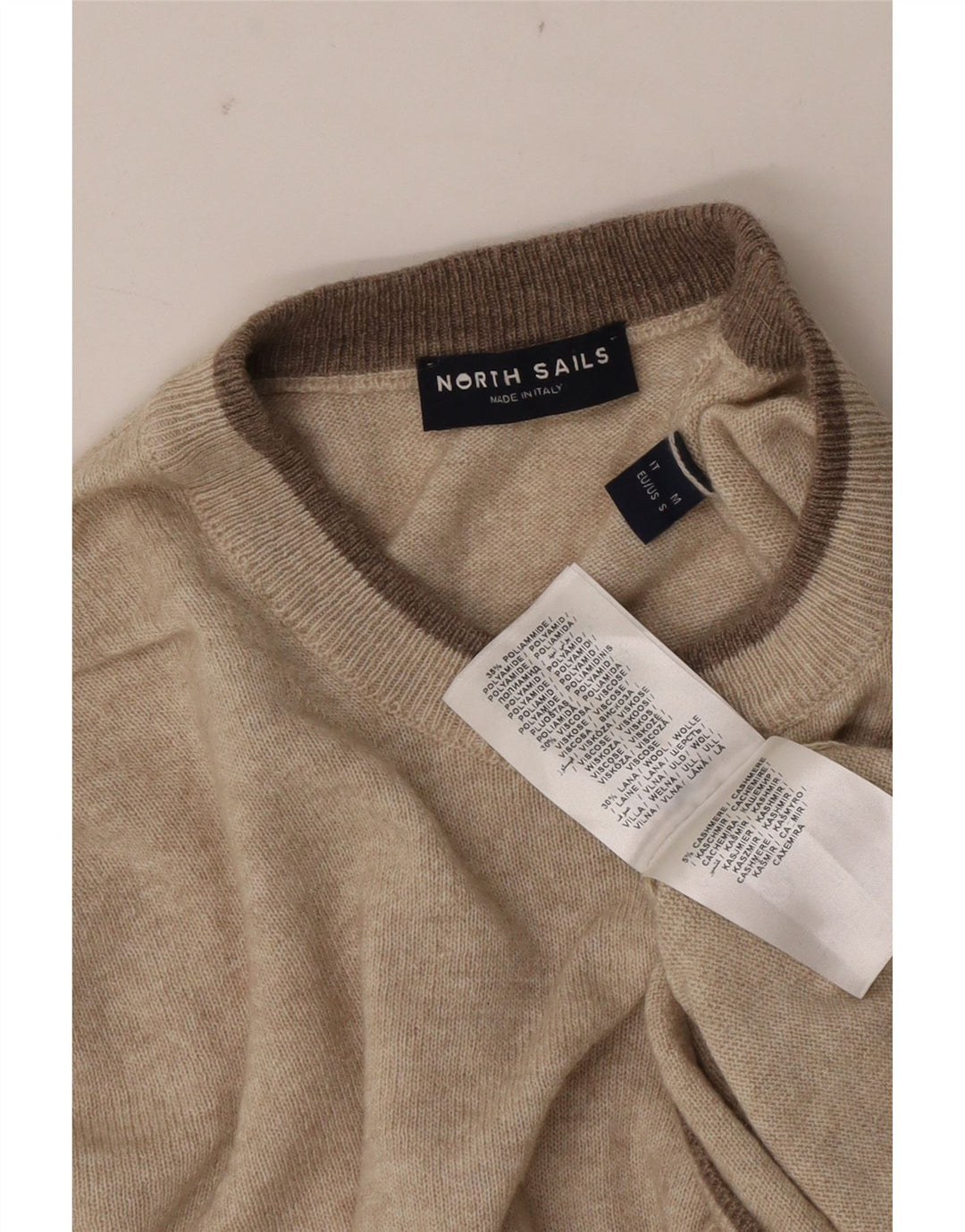 Maglione maglione girocollo da uomo North Sails beige medio in poliammide