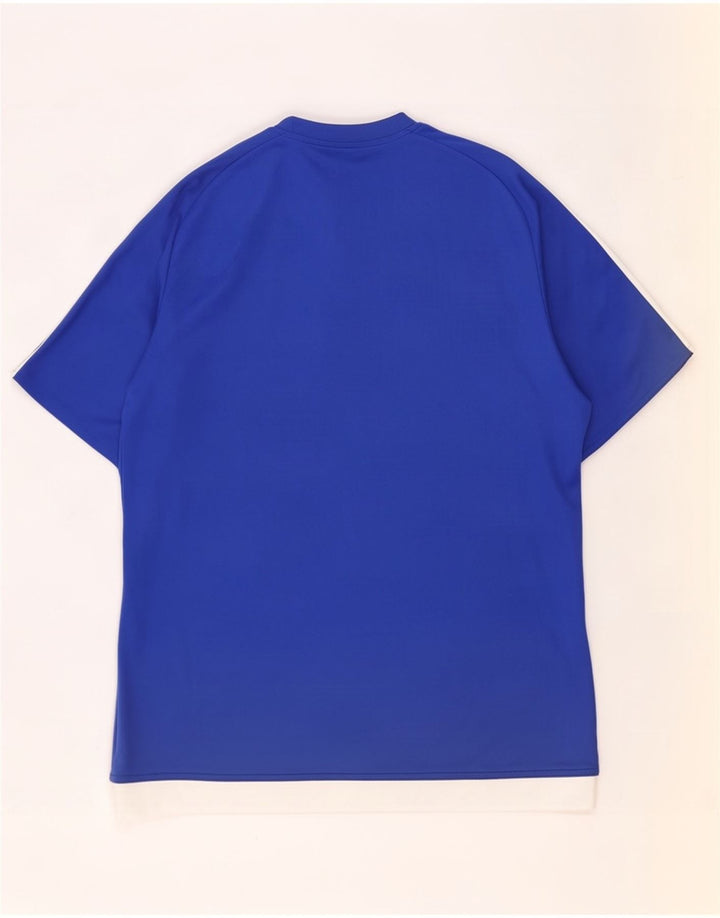 T-shirt Adidas Climalite da uomo Top in poliestere color block blu medio