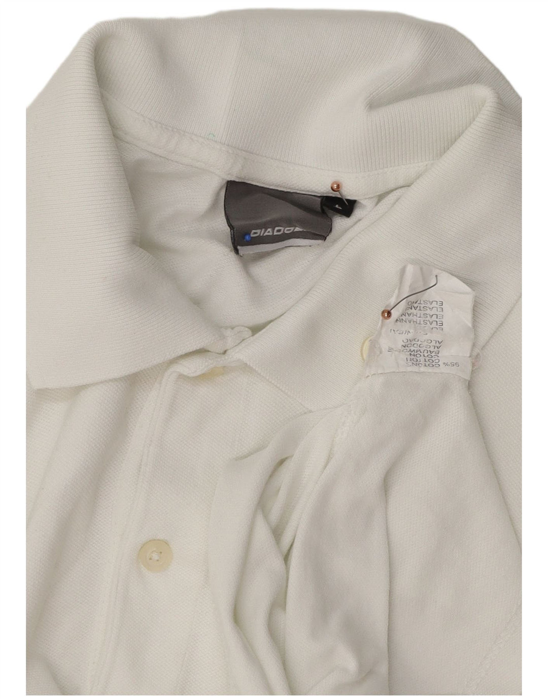Polo Diadora Uomo Large Bianca in Cotone