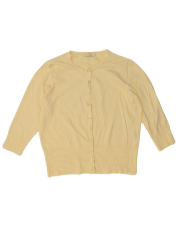 Maglione cardigan con maniche a 3/4 corto da donna Marks & Spencer UK 18 XL Giallo