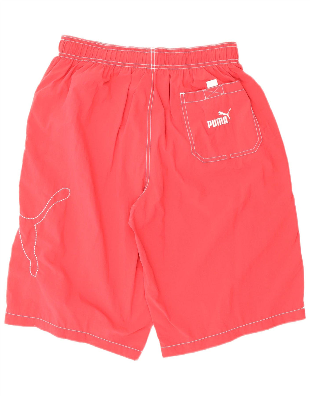 PUMA Mens Graphic Swimming Shorts Medium Red Polyamide