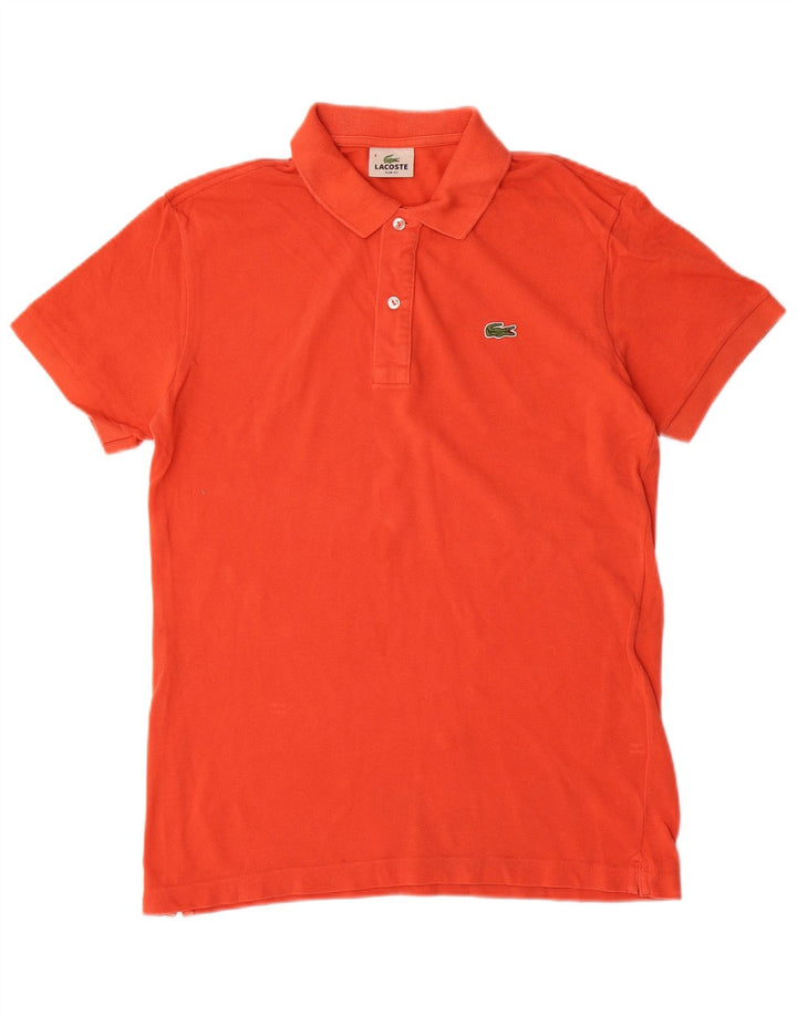 Polo LACOSTE da uomo slim fit taglia 4 cotone arancione medio