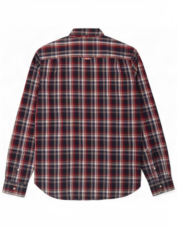 Camicia da uomo in flanella Superdry, cotone a quadri blu navy medio