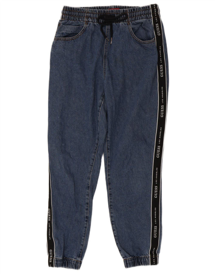 Jeans affusolati con grafica GUESS da donna W31 L27 Blu