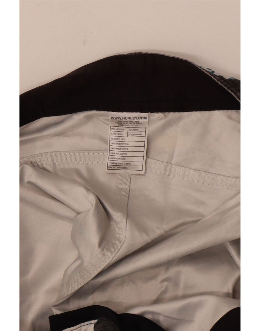 Pantaloncini da bagno grafici da uomo Hurley Poliestere floreale grigio medio