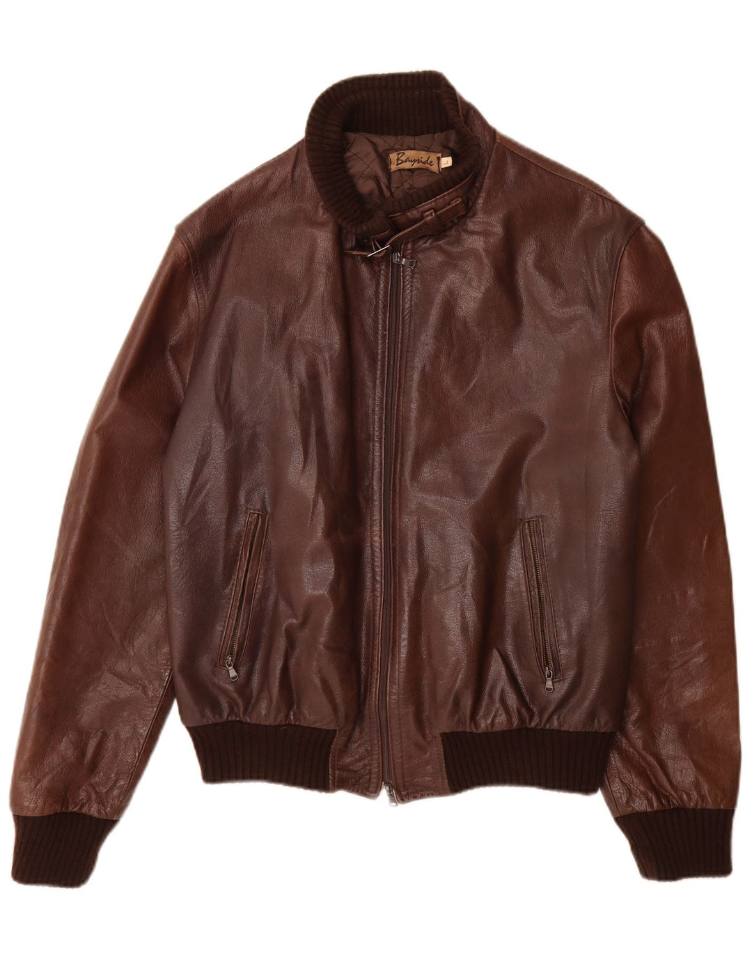 Giacca in pelle da uomo Bayside UK 40 grande in pelle marrone
