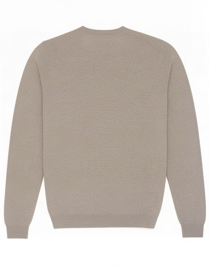 Maglione maglione girocollo da uomo Zara grande in cotone grigio