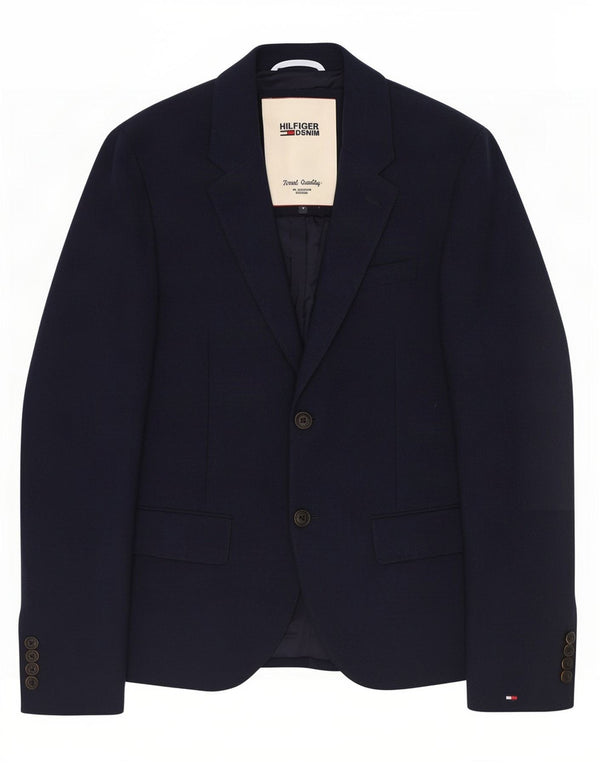 Tommy Hilfiger Mens 2 Button Blazer Jacket UK 38 Medium Navy Blue Polyester