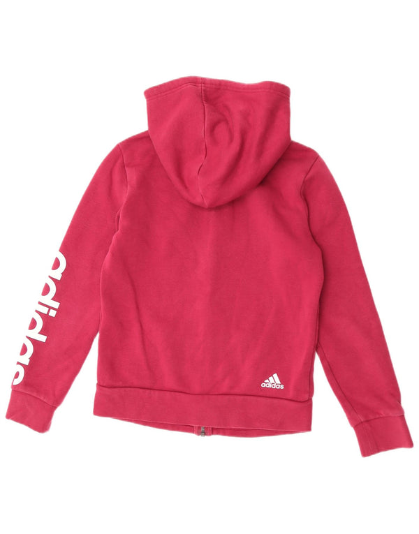 Maglione con cappuccio e zip grafica da donna Adidas UK 8/10 Piccolo cotone rosa