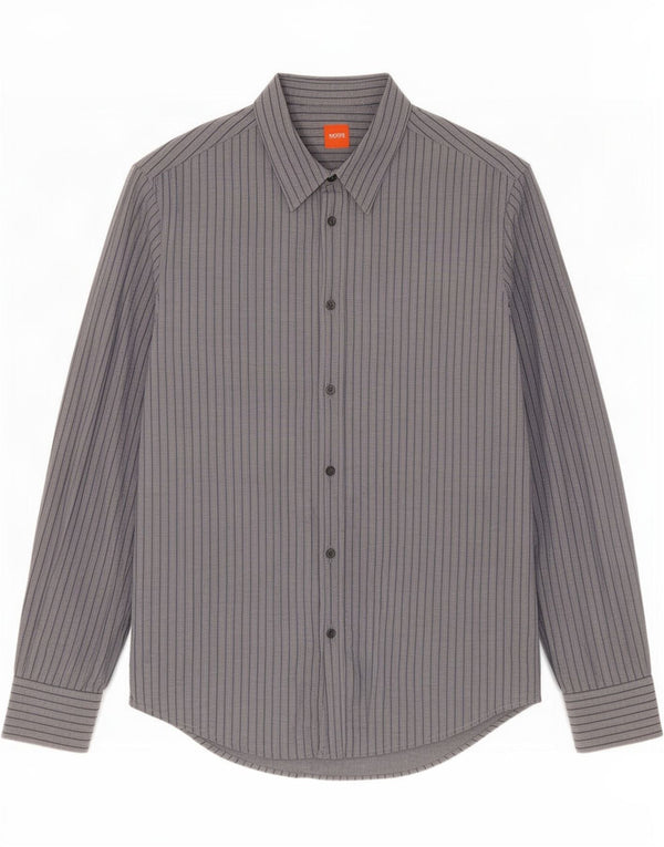 Camicia da uomo Hugo Boss XL in cotone gessato grigio