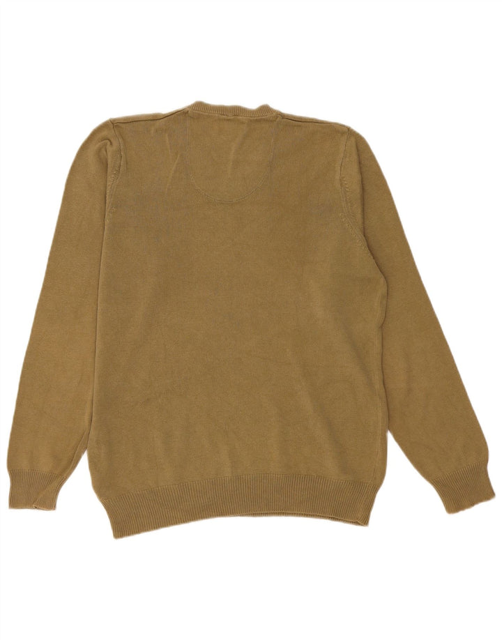 Maglione da uomo Marks & Spencer con scollo a V blu Harbour piccolo cotone kaki