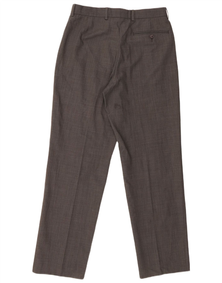 Pantaloni da abito dritti da uomo Marks & Spencer W30 L31 pied de poule neri