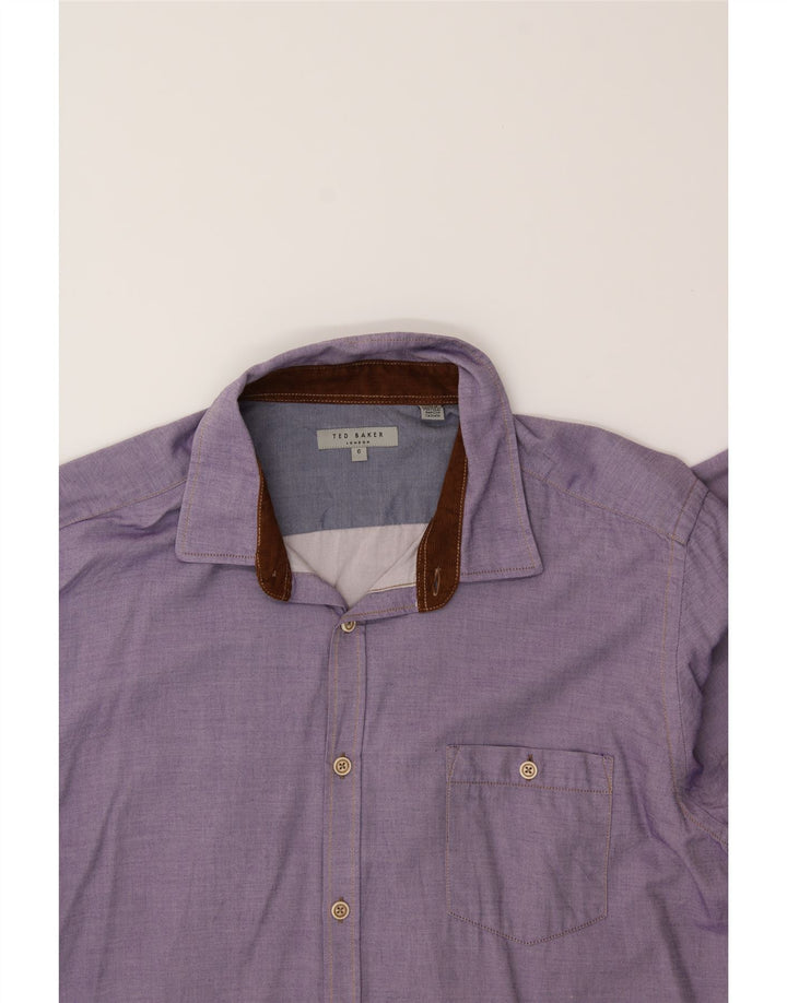 TED BAKER Mens Shirt Size 6 2XL Purple Cotton Vintage Ted Baker and Second-Hand Ted Baker from Messina Hembry 