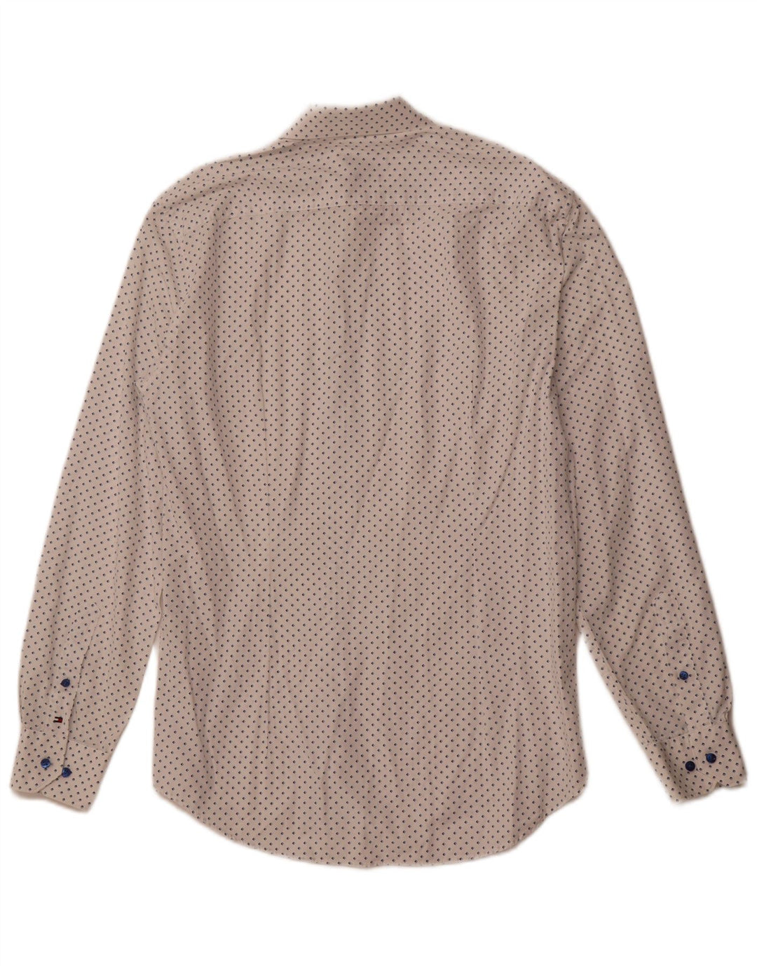 TOMMY HILFIGER Camicia sartoriale da uomo taglia 39 15 1/2 medio bianco geometrico