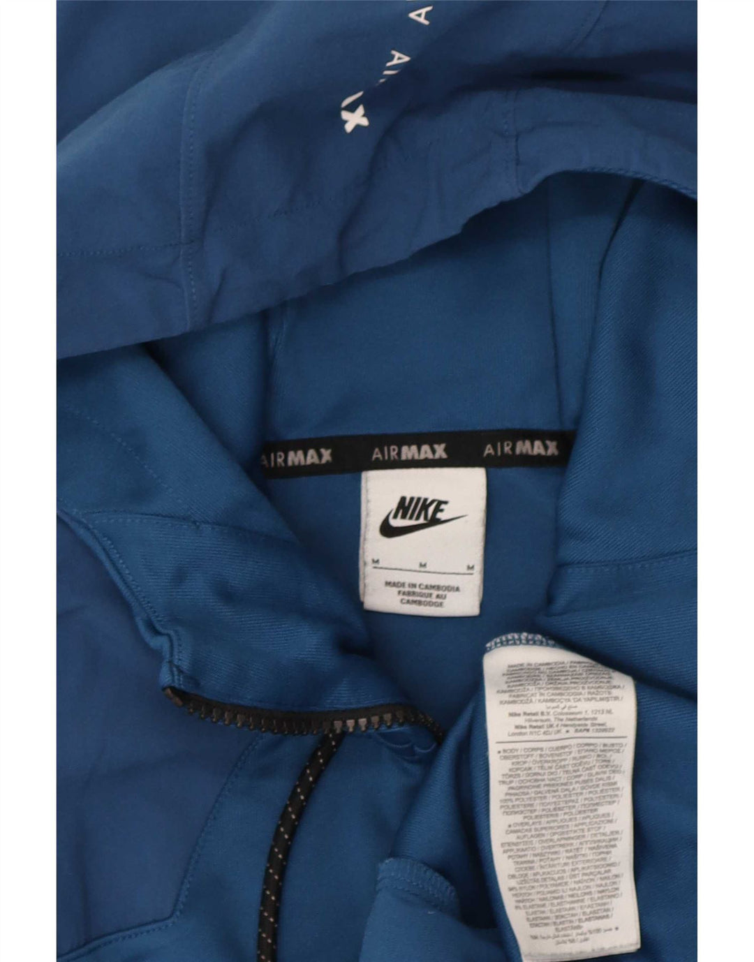 Felpa con cappuccio e zip da donna Nike UK 14 poliestere blu medio