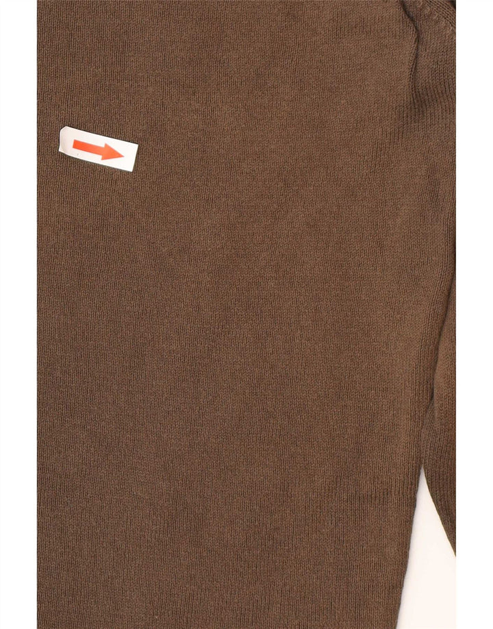 Maglione maglione girocollo da uomo Zara grande in cotone marrone