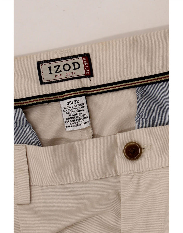 Pantaloni chino da uomo con pegging IZOD W36 L32 in cotone beige