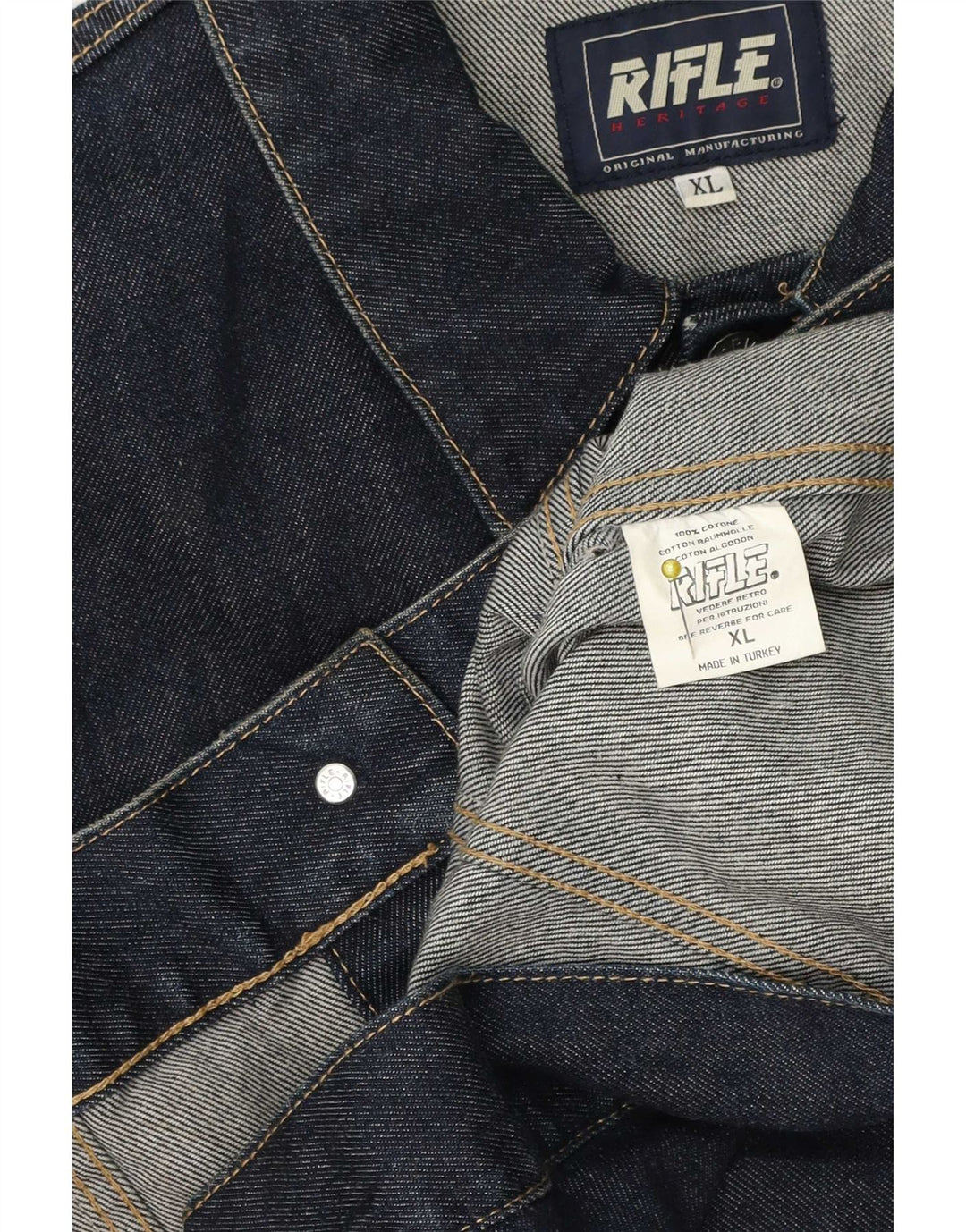 Giacca di jeans da uomo Rifle UK 42 XL Cotone blu