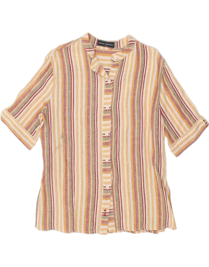 VINTAGE Womens Short Sleeve Shirt Blouse UK 14 Medium Multicoloured Vintage Vintage and Second-Hand Vintage from Messina Hembry 