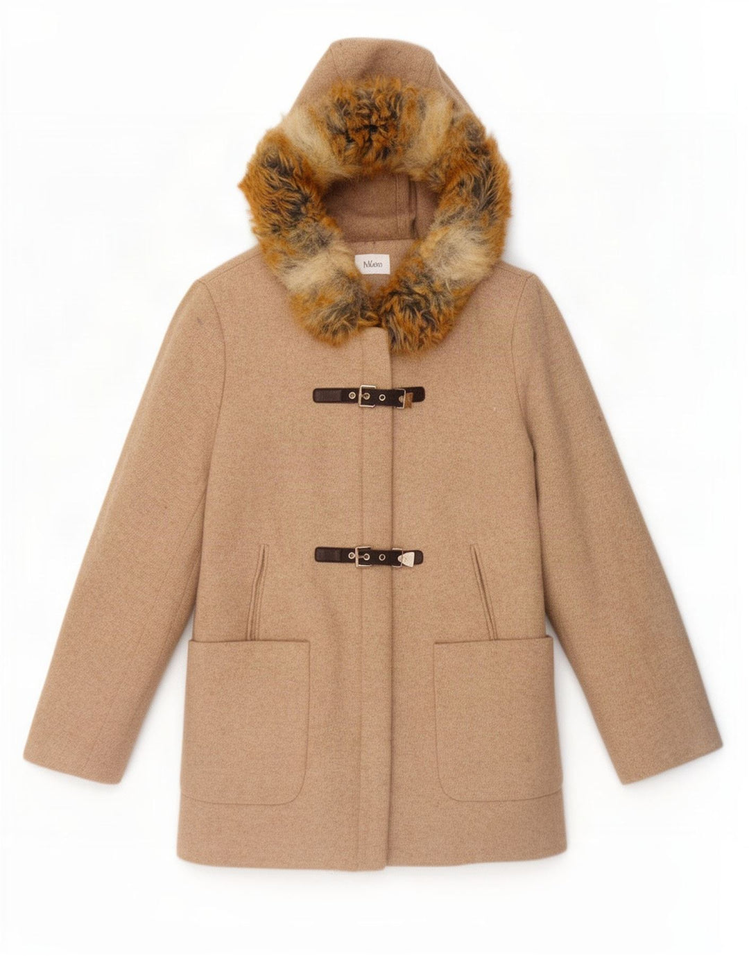 Montgomery con cappuccio da donna Calvin Klein UK 18 XL Beige Lana