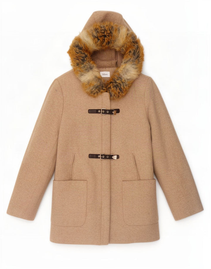 Montgomery con cappuccio da donna Calvin Klein UK 18 XL Beige Lana