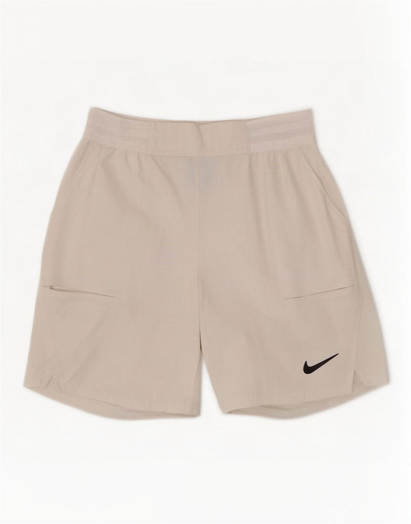 Pantaloncini sportivi standard Nike da donna Dri Fit UK 6 XS poliestere bianco