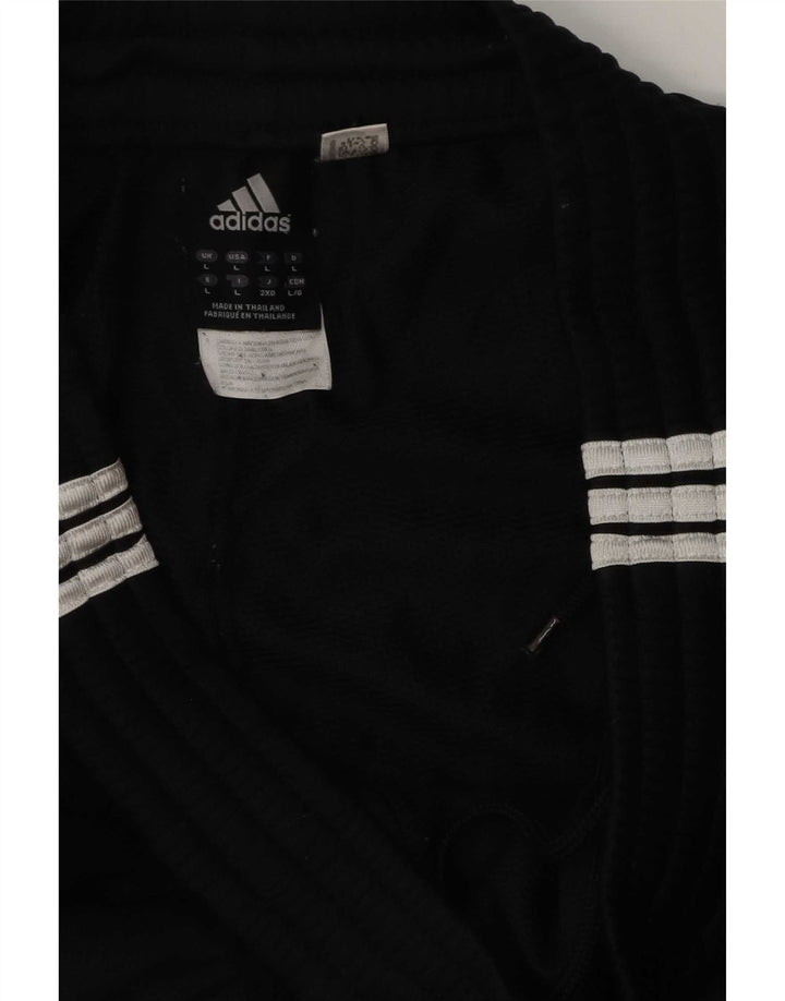 Pantaloni da tuta da uomo Adidas Large neri in poliestere sportivo