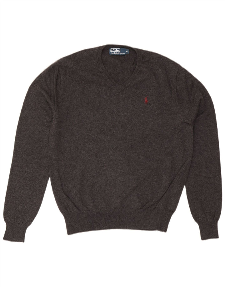 Polo Ralph Lauren Maglione da uomo con scollo a V in lana grigio medio