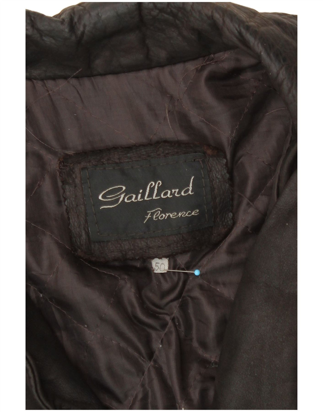 Giacca in pelle vintage da uomo IT 50 grande in pelle marrone