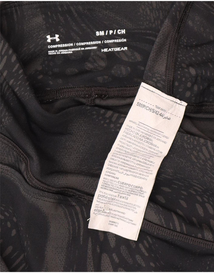 Leggings Capri a compressione da donna Under Armour UK 10 piccoli neri geometrici