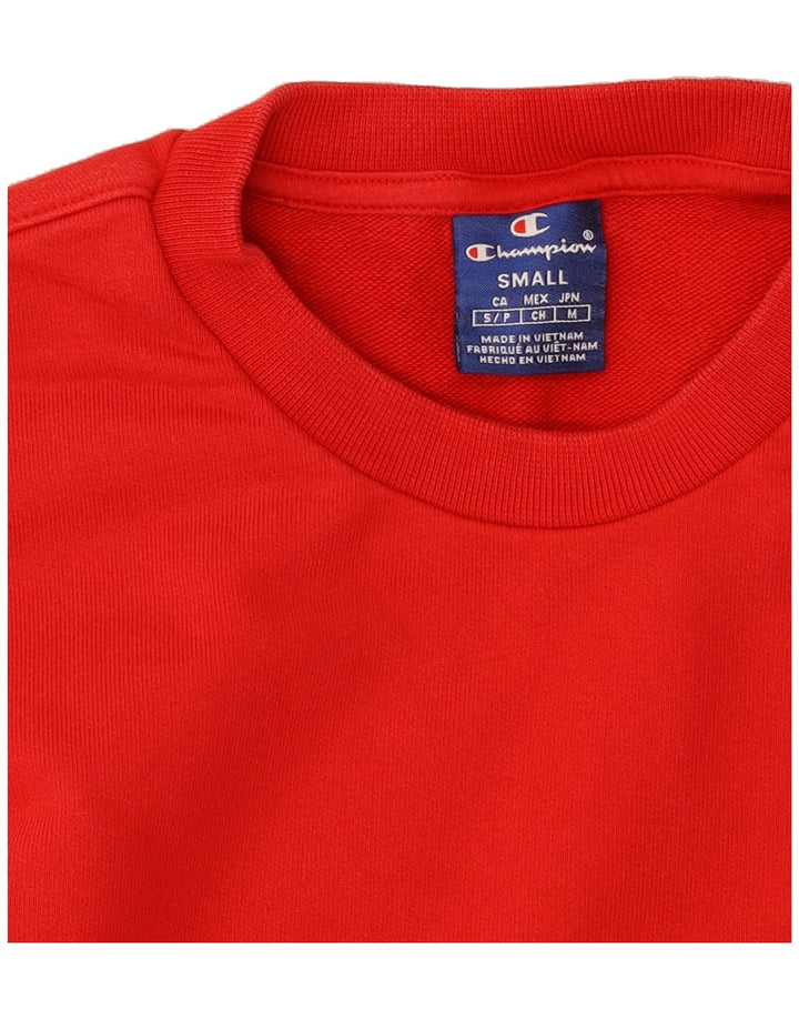 CHAMPION Mens Graphic Sweatshirt Jumper Small Red Vintage Champion and Second-Hand Champion from Messina Hembry 