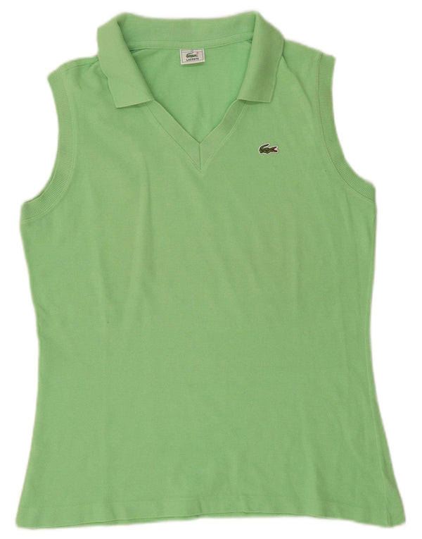 Polo senza maniche da donna Lacoste taglia 42 grande in cotone verde