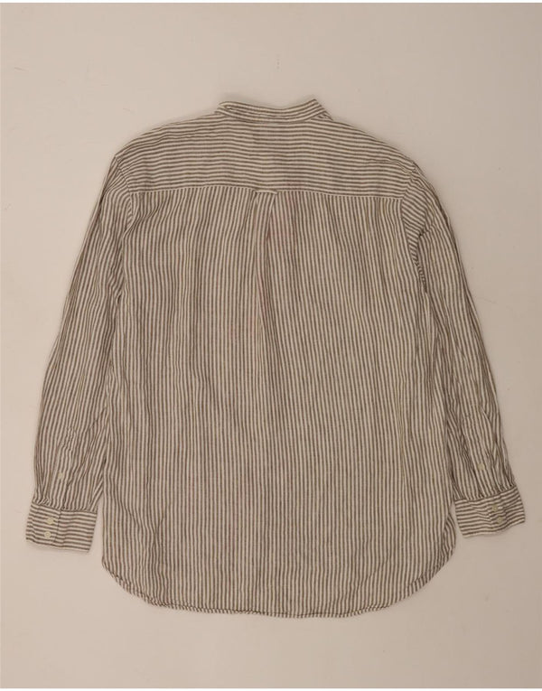 Camicia pullover da uomo Boden XL lino gessato marrone