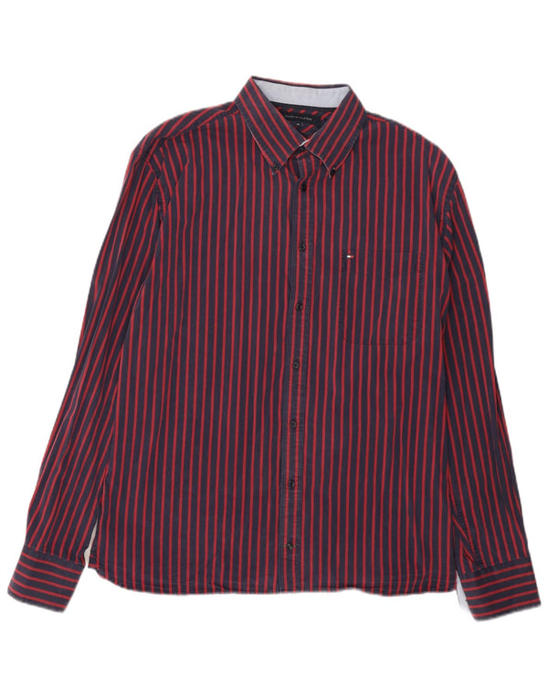 TOMMY HILFIGER Camicia da uomo su misura XL a righe blu navy