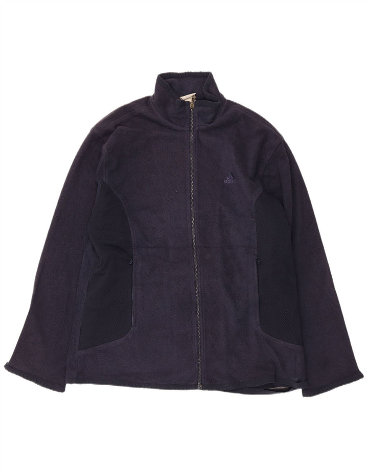 Giacca in pile da uomo Adidas UK 42/44 grande poliestere blu navy