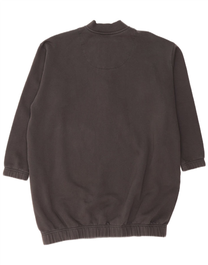 ADIDAS Abito maglione felpa oversize con zip e collo da donna UK 24/26 2XL Grigio