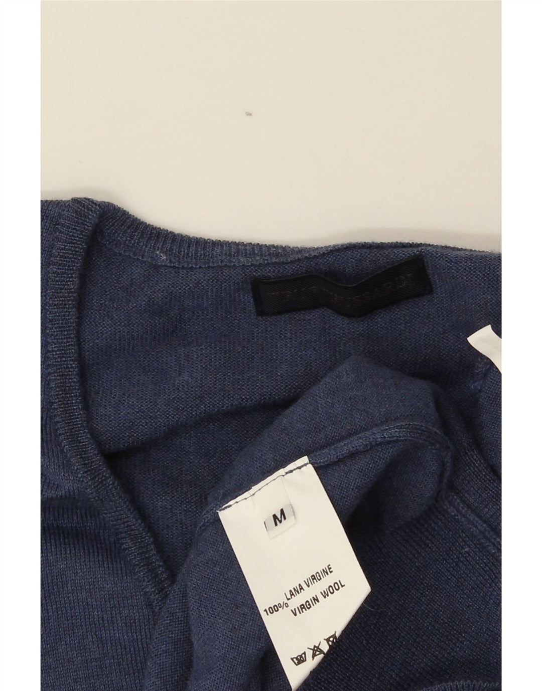 Maglione Trussardi Uomo Scollo a V Medio Blu Navy Lana Vergine