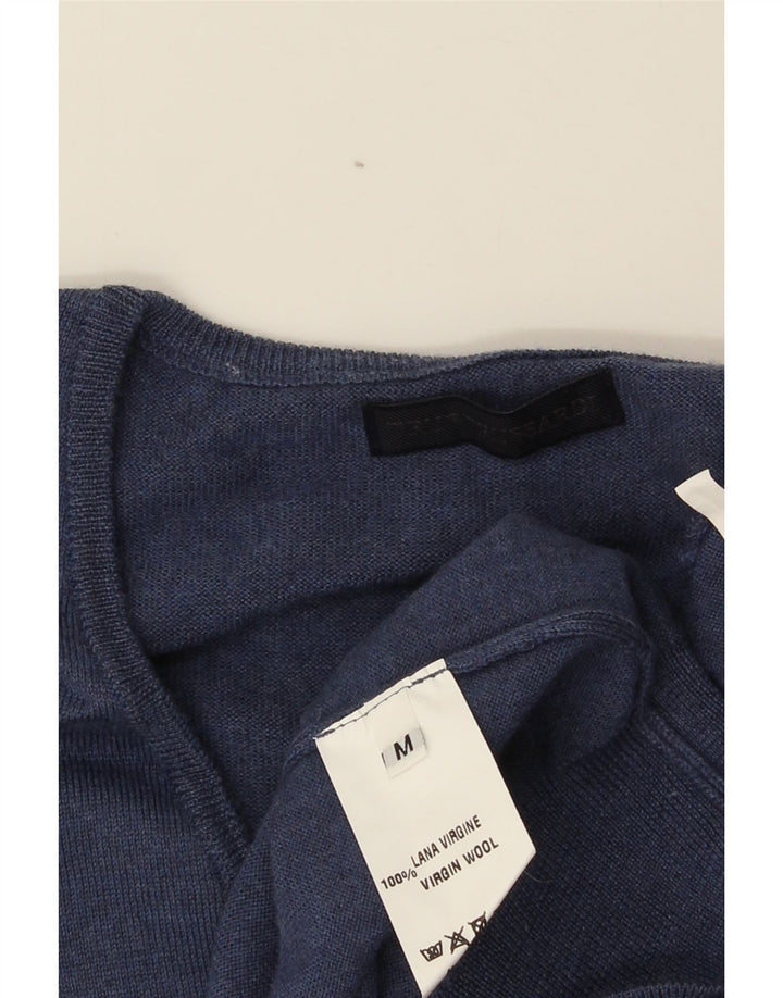Maglione Trussardi Uomo Scollo a V Medio Blu Navy Lana Vergine