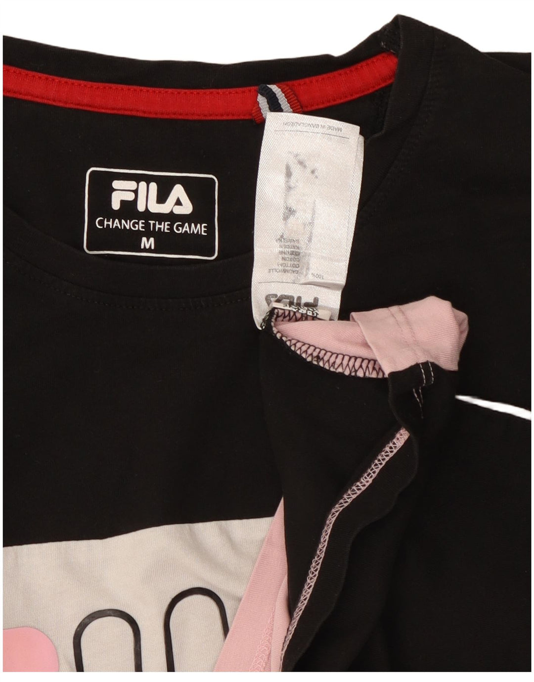 T-shirt grafica da donna FILA Top UK 12 Medium multicolore Colourblock