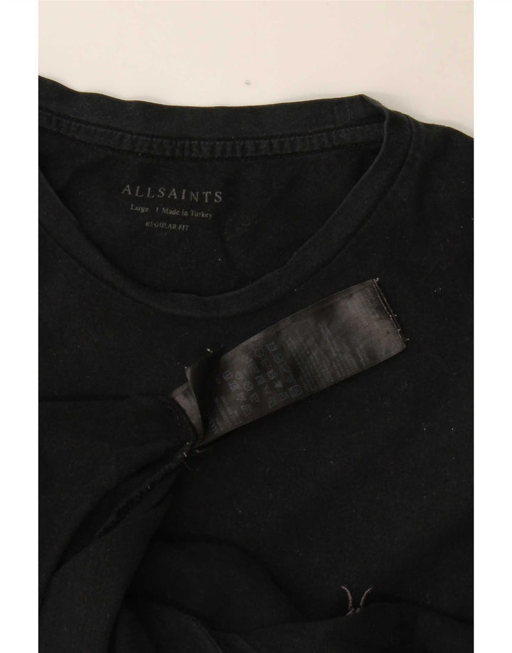 T-shirt da uomo con vestibilità regolare All Saints, taglia grande, in cotone nero