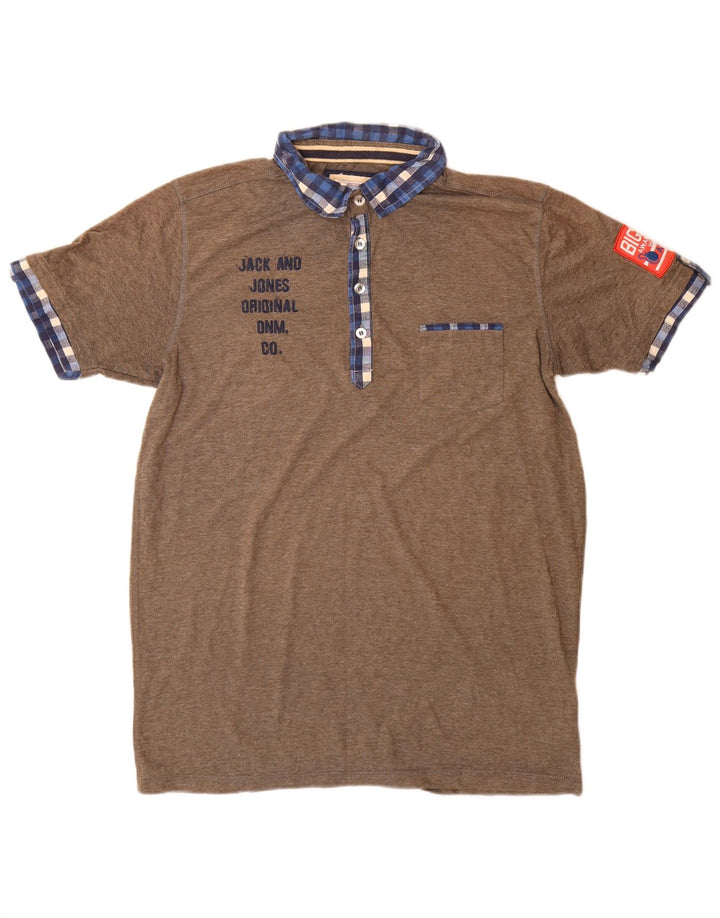 Polo grafica da uomo Jack & Jones XL marrone poliestere