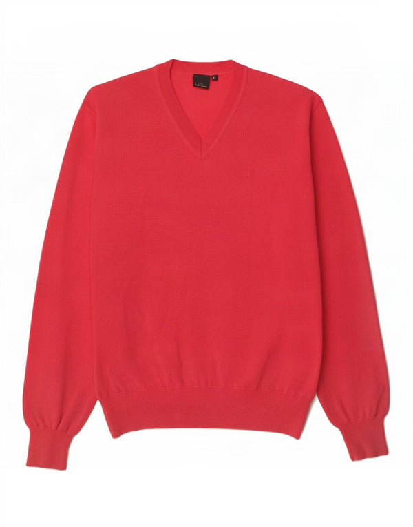 Maglione da uomo con scollo a V Paul Smith XL in lana rossa