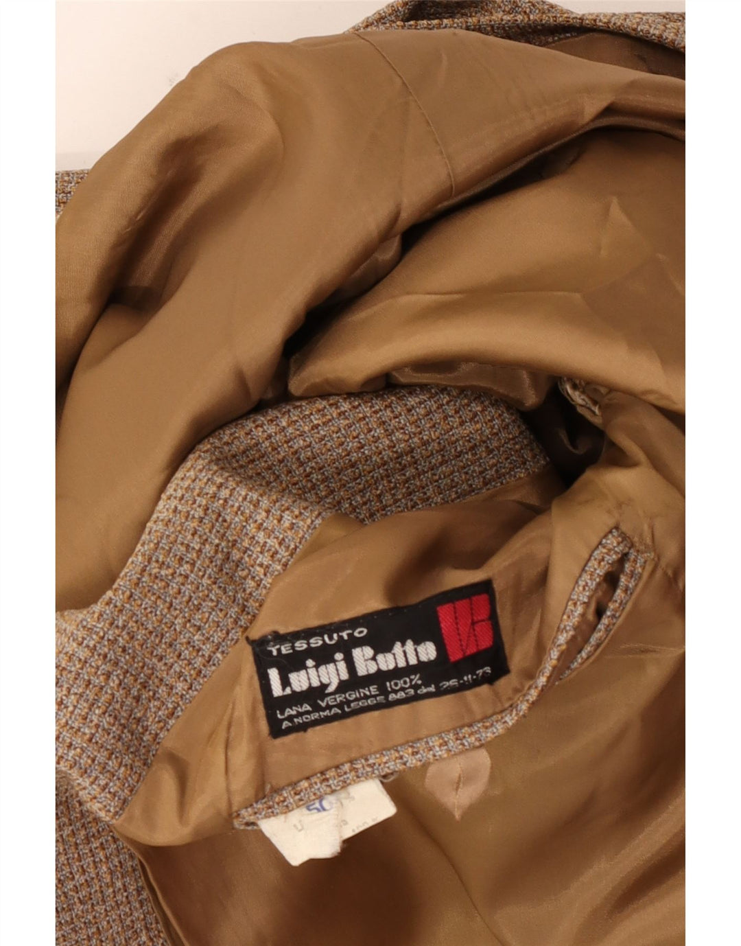 Giacca Blazer Doppiopetto Uomo Luigi Botto IT 50 Large Marrone Lana