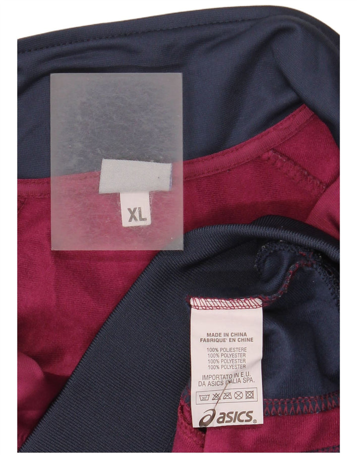 Giacca da tuta da donna Asics UK 18 XL Poliestere color block bordeaux