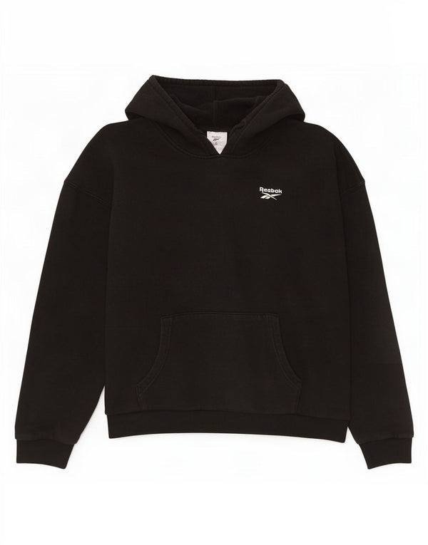 Maglione con cappuccio oversize da donna Reebok UK 8/10 piccolo cotone nero
