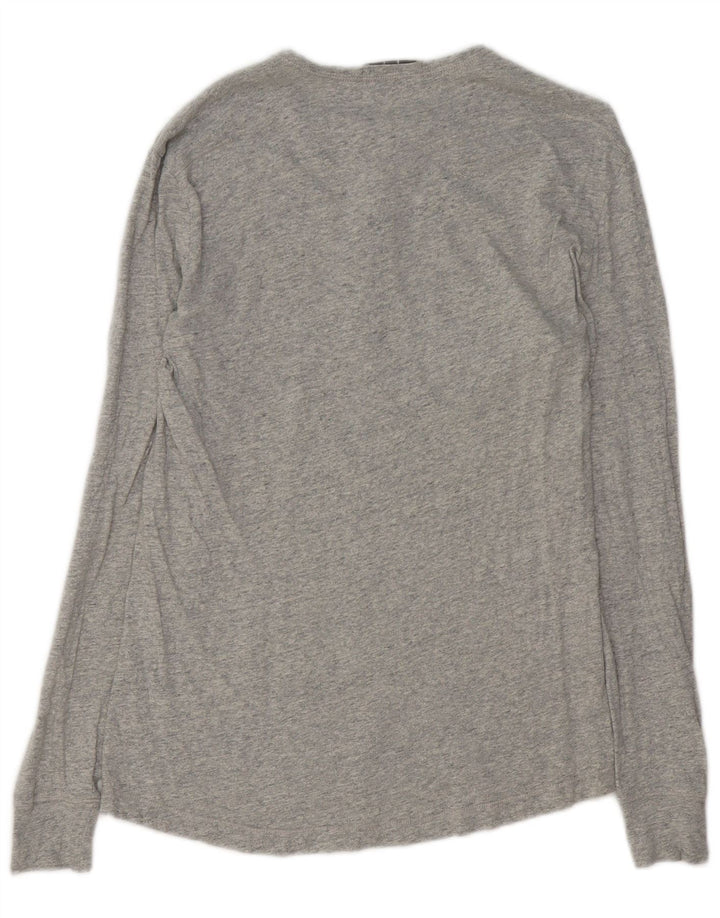 Calvin Klein Jeans Top da uomo a manica lunga piccolo in cotone chiazzato grigio
