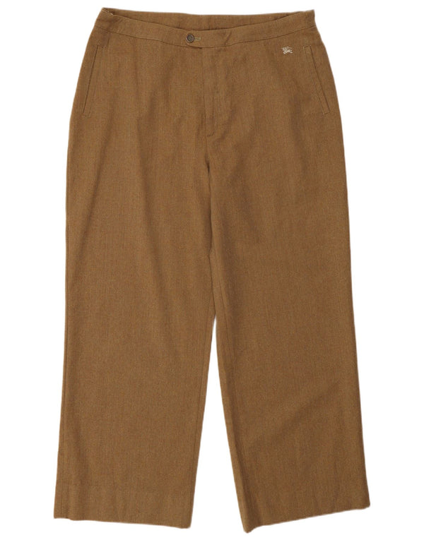 Pantaloni casual dritti da donna Burberry IT 46 Large W32 L26 Beige Lana