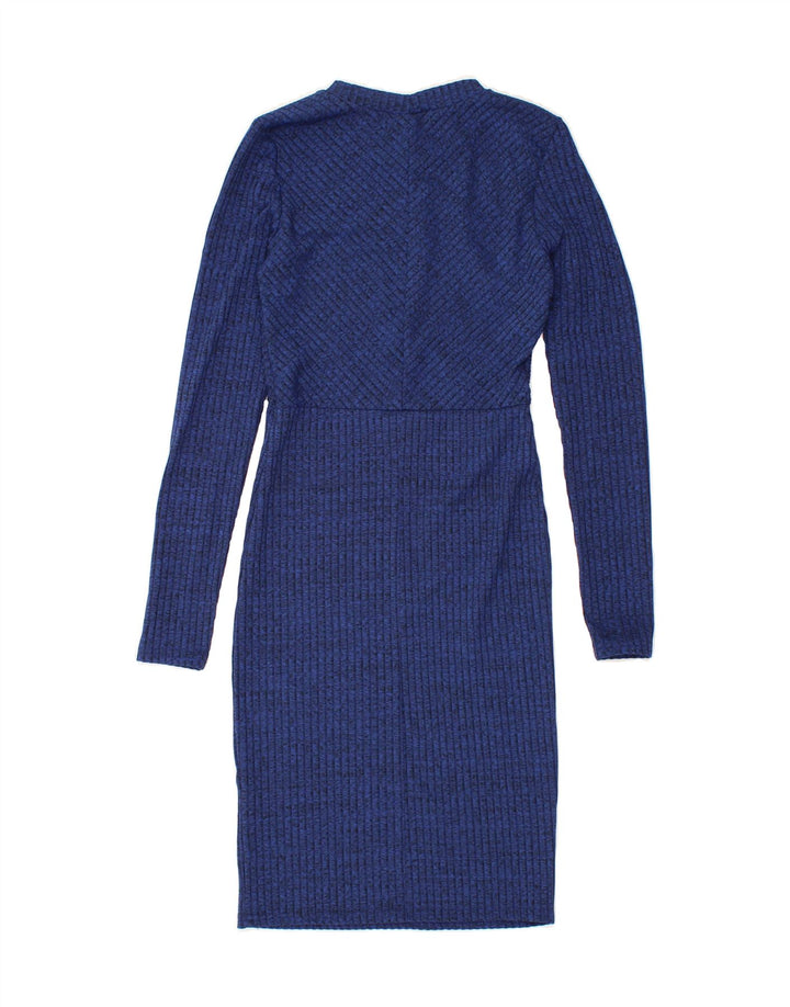 OASIS Womens Long Sleeve Sheath Dress UK 4 XS Navy Blue Polyester Vintage Oasis and Second-Hand Oasis from Messina Hembry 